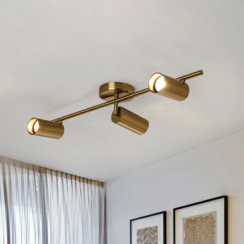 Postmoderne LED-inbouwspot Vergulde buis Semi-inbouwlamp met metalen kap Clearhalo