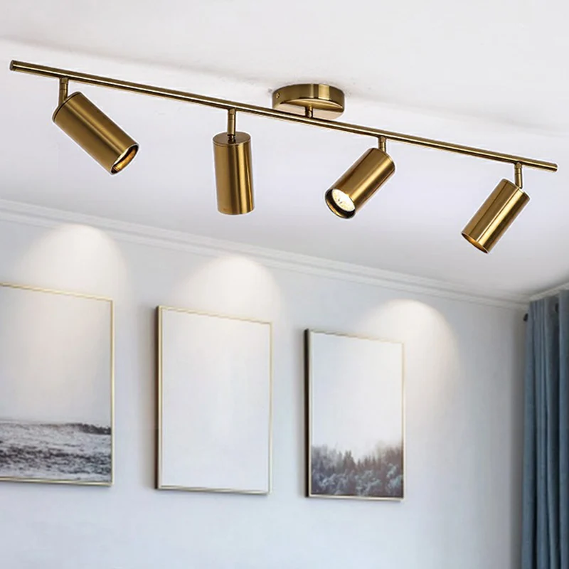 Postmoderne LED-inbouwspot Vergulde buis Semi-inbouwlamp met metalen kap Clearhalo