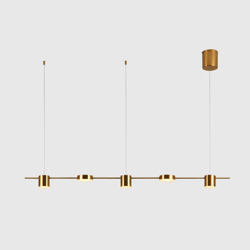 Postmoderne lineaire LED-hanglamp metalen eetkamer hangend eilandlicht Clearhalo