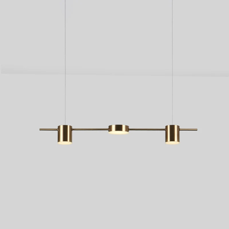 Postmoderne lineaire LED-hanglamp metalen eetkamer hangend eilandlicht Clearhalo
