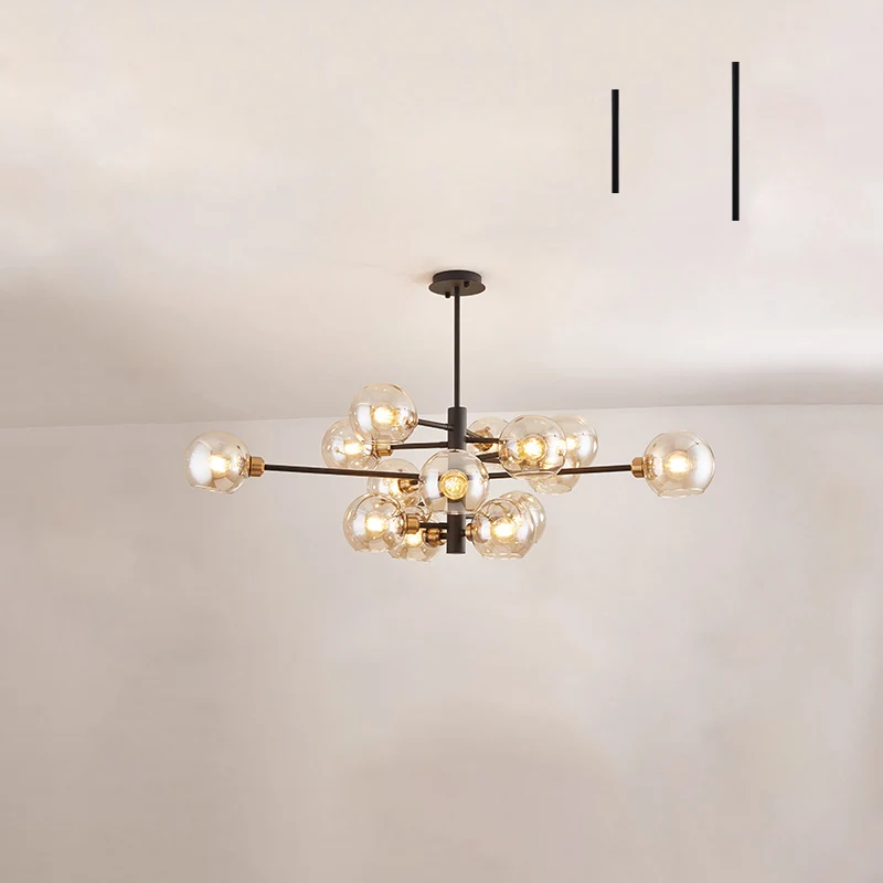 Postmoderne Spoetnik-kroonluchterlamp Glazen woonkamer Hangende plafondlamp Clearhalo