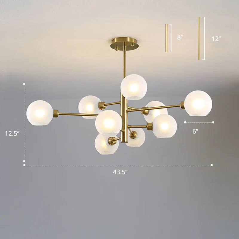 Postmoderne Spoetnik-kroonluchterlamp Glazen woonkamer Hangende plafondlamp Clearhalo