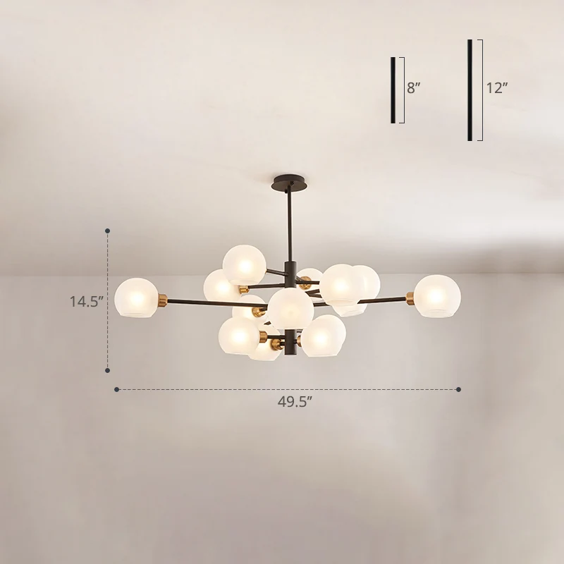 Postmoderne Spoetnik-kroonluchterlamp Glazen woonkamer Hangende plafondlamp Clearhalo