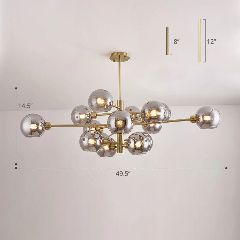 Postmoderne Spoetnik-kroonluchterlamp Glazen woonkamer Hangende plafondlamp Clearhalo