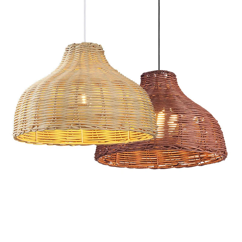 Pot Cover Restaurant Plafondlamp Rotan 1 Lamp Hanglamp Aziatische stijl Clearhalo