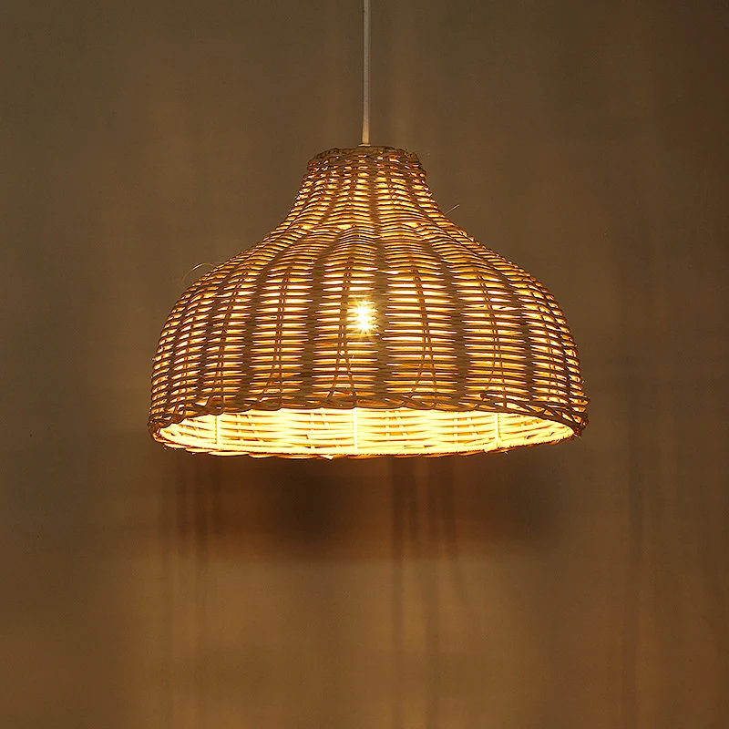 Pot Cover Restaurant Plafondlamp Rotan 1 Lamp Hanglamp Aziatische stijl Clearhalo