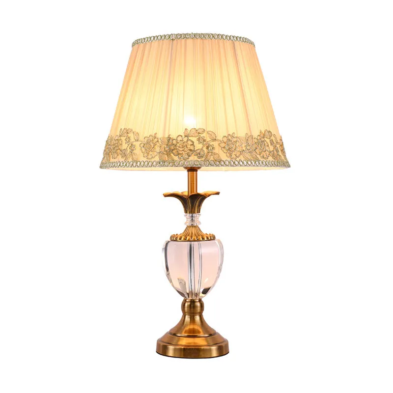 Potvorm Taakverlichting Modernisme Handgeslepen kristal 1 lamp Kleine bureaulamp beige Clearhalo