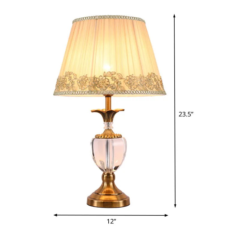 Potvorm Taakverlichting Modernisme Handgeslepen kristal 1 lamp Kleine bureaulamp beige Clearhalo