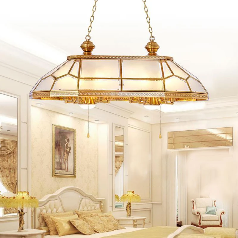 Prisma Woonkamer Hangend Eilandlicht Koloniaal Opaal Geblazen Glas 8 Hoofden Gouden Downverlichting Hanger Clearhalo