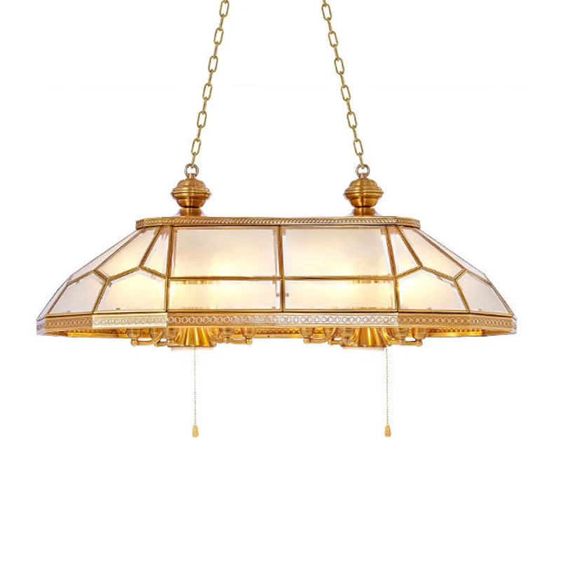 Prisma Woonkamer Hangend Eilandlicht Koloniaal Opaal Geblazen Glas 8 Hoofden Gouden Downverlichting Hanger Clearhalo