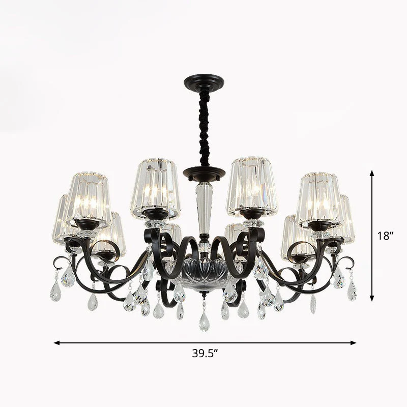 Prismatische kristallen kegel hanglamp moderne plafondkroonluchter met druppeldecoraties Clearhalo