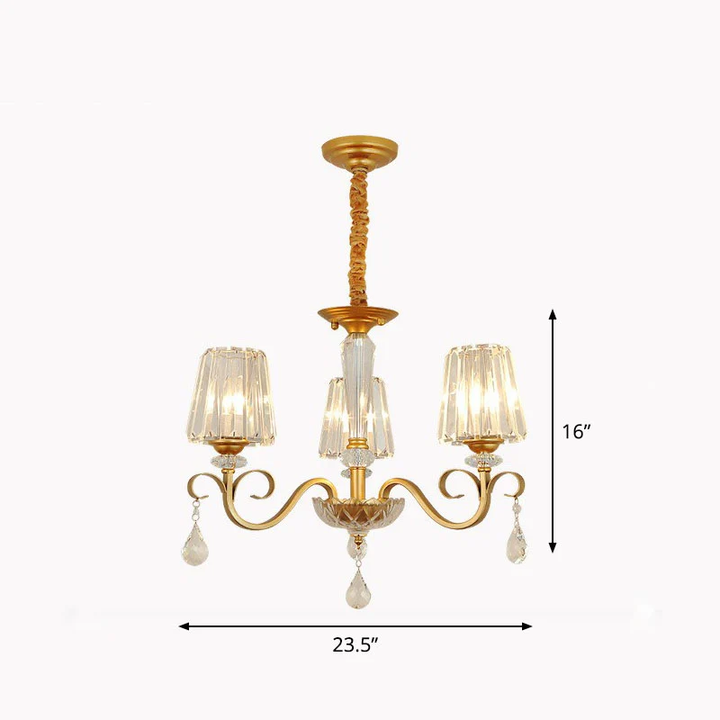 Prismatische kristallen kegel hanglamp moderne plafondkroonluchter met druppeldecoraties Clearhalo