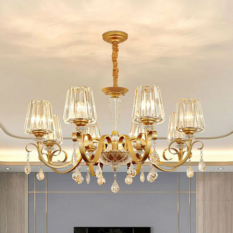 Prismatische kristallen kegel hanglamp moderne plafondkroonluchter met druppeldecoraties Clearhalo