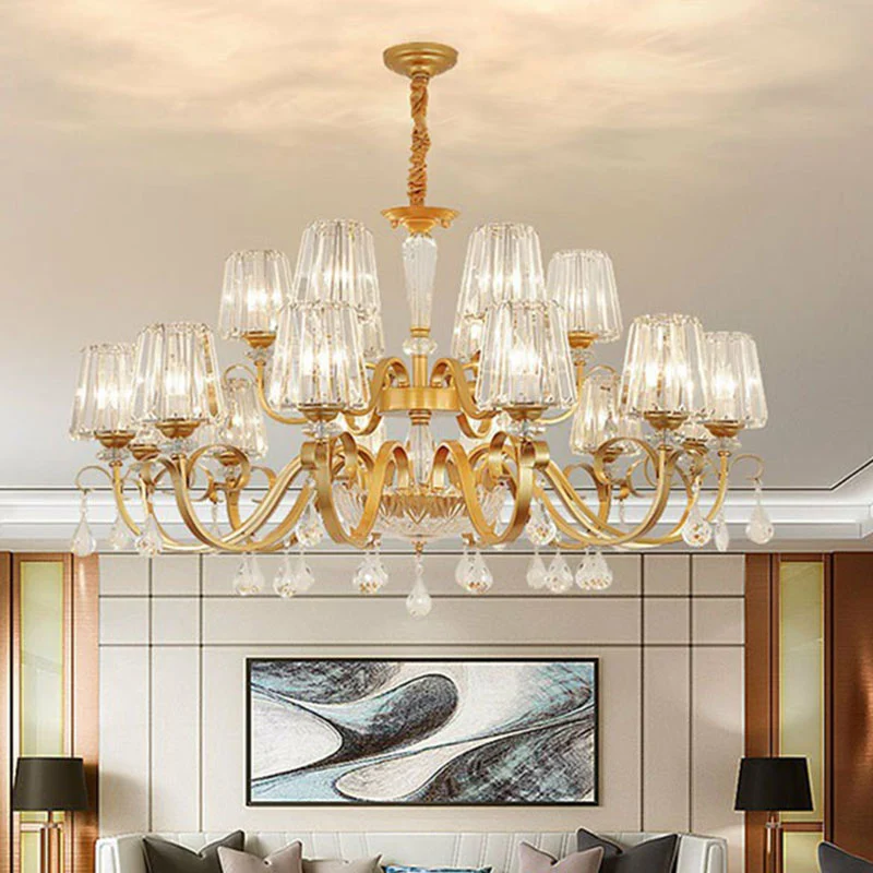 Prismatische kristallen kegel hanglamp moderne plafondkroonluchter met druppeldecoraties Clearhalo