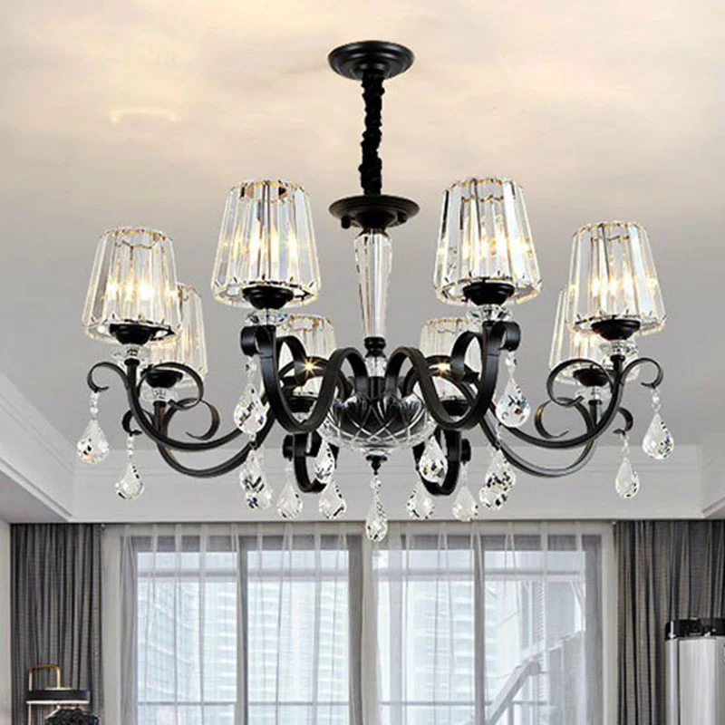Prismatische kristallen kegel hanglamp moderne plafondkroonluchter met druppeldecoraties Clearhalo