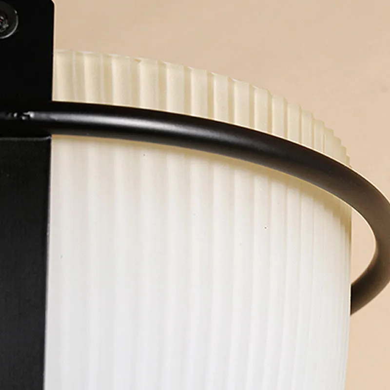 Prismatische melkglazen kom hanglamp Rustiek 1-lichts foyer hangende plafondlamp zwart Clearhalo