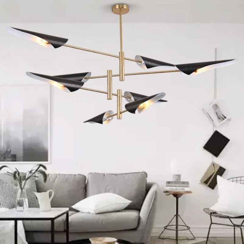 Quill kroonluchterverlichting modernistische metalen woonkamer hanglampset met Spoetnik-ontwerp Clearhalo
