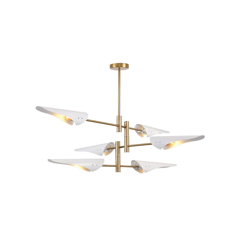 Quill kroonluchterverlichting modernistische metalen woonkamer hanglampset met Spoetnik-ontwerp Clearhalo