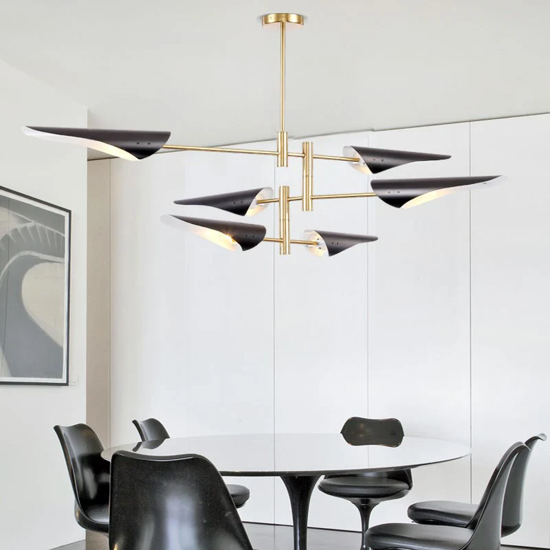 Quill kroonluchterverlichting modernistische metalen woonkamer hanglampset met Spoetnik-ontwerp Clearhalo