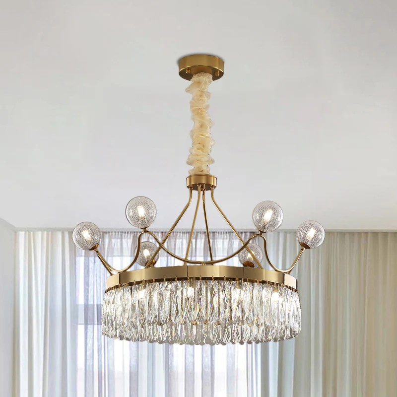 Rechthoekig gesneden kristallen kroonkroonluchter, eigentijdse hangende hanglamp met 13 lampen goud Clearhalo