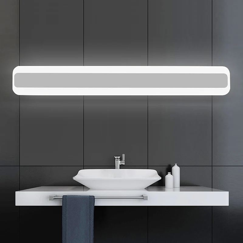 Rechthoekige acryl LED-wandmontagelamp Noordse waterdichte ijdelheid wandkandelaar voor badkamer Clearhalo