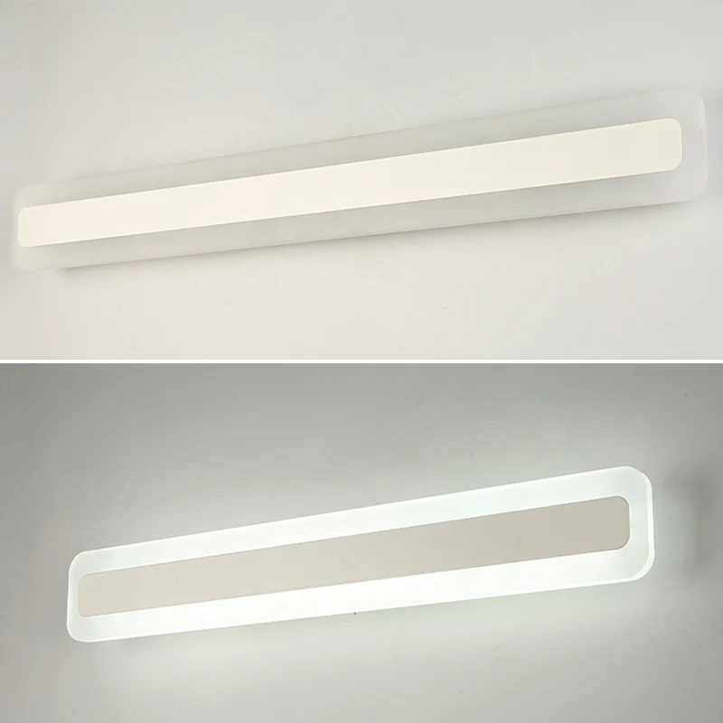 Rechthoekige acryl LED-wandmontagelamp Noordse waterdichte ijdelheid wandkandelaar voor badkamer Clearhalo
