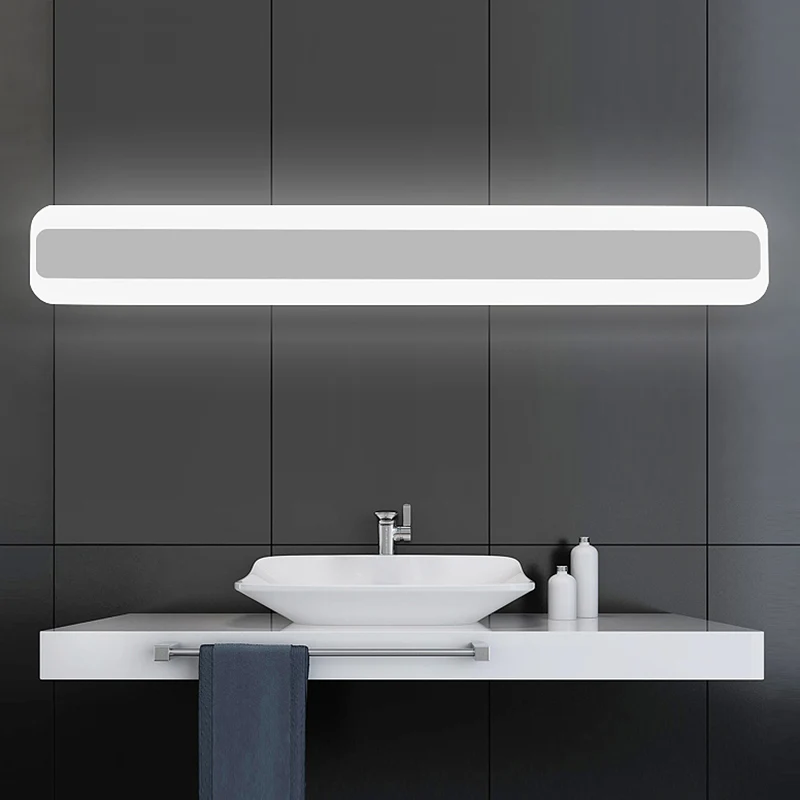 Rechthoekige acryl LED-wandmontagelamp Noordse waterdichte ijdelheid wandkandelaar voor badkamer Clearhalo