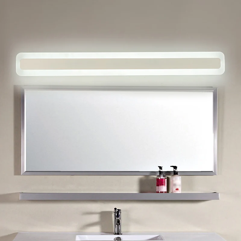 Rechthoekige acryl LED-wandmontagelamp Noordse waterdichte ijdelheid wandkandelaar voor badkamer Clearhalo