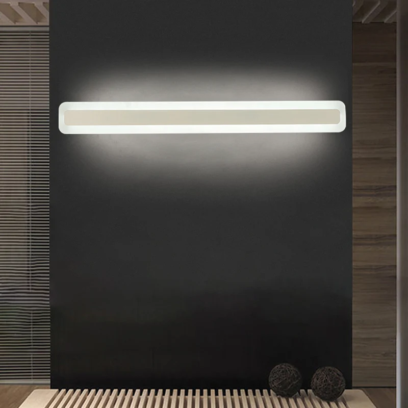 Rechthoekige acryl LED-wandmontagelamp Noordse waterdichte ijdelheid wandkandelaar voor badkamer Clearhalo