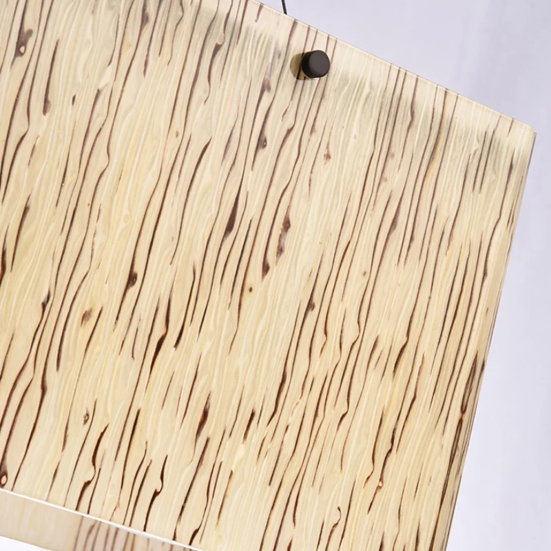 Rechthoekige beige glazen eilandhanglamp met modernistische stijl 4-kops eetkamer eilandverlichting Clearhalo