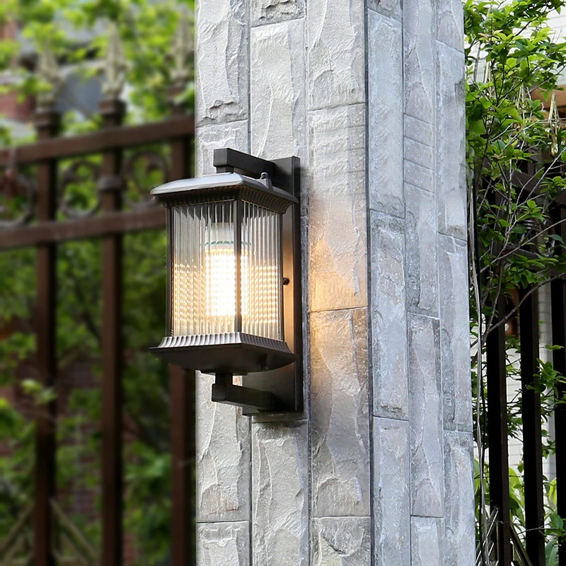 Rechthoekige geribbelde glazen wandlamp Rustiek 1-lamps binnenmuurlamp koffie Clearhalo