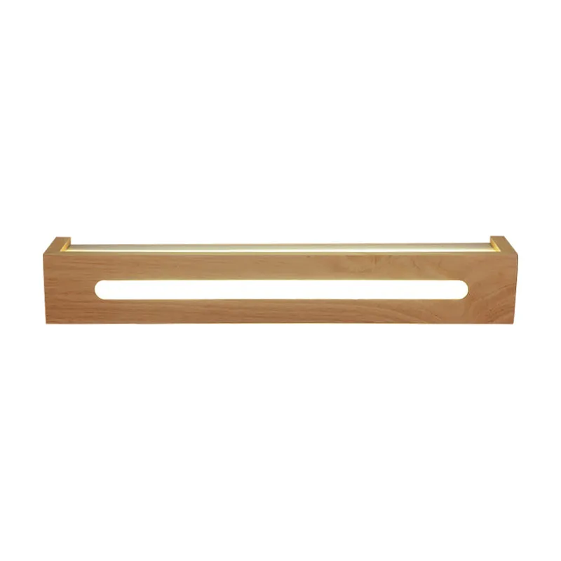 Rechthoekige LED-wandkandelaar Minimalistisch houten 14"/18"/21,5" breed 1 licht badijdelheid licht met diffuser warm/wit...