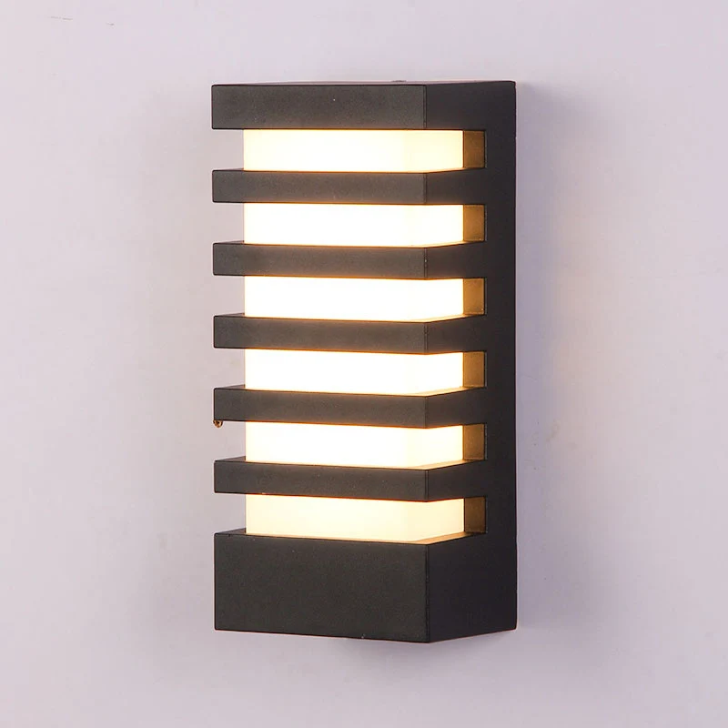 Rechthoekige LED-wandmontage Licht Eenvoud Metallic Binnenplaats Wandkandelaar Verlichting Clearhalo