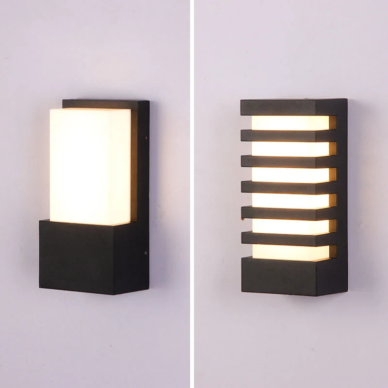 Rechthoekige LED-wandmontage Licht Eenvoud Metallic Binnenplaats Wandkandelaar Verlichting Clearhalo