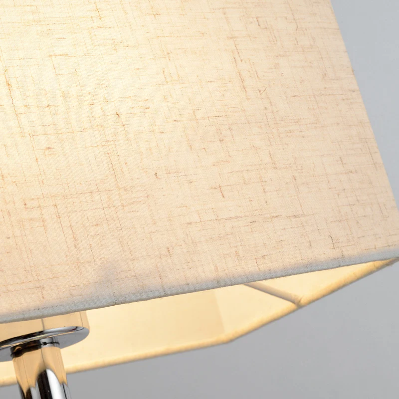 Rechthoekige leeslamp van stof, moderne staande lamp beige met LED-spot Clearhalo