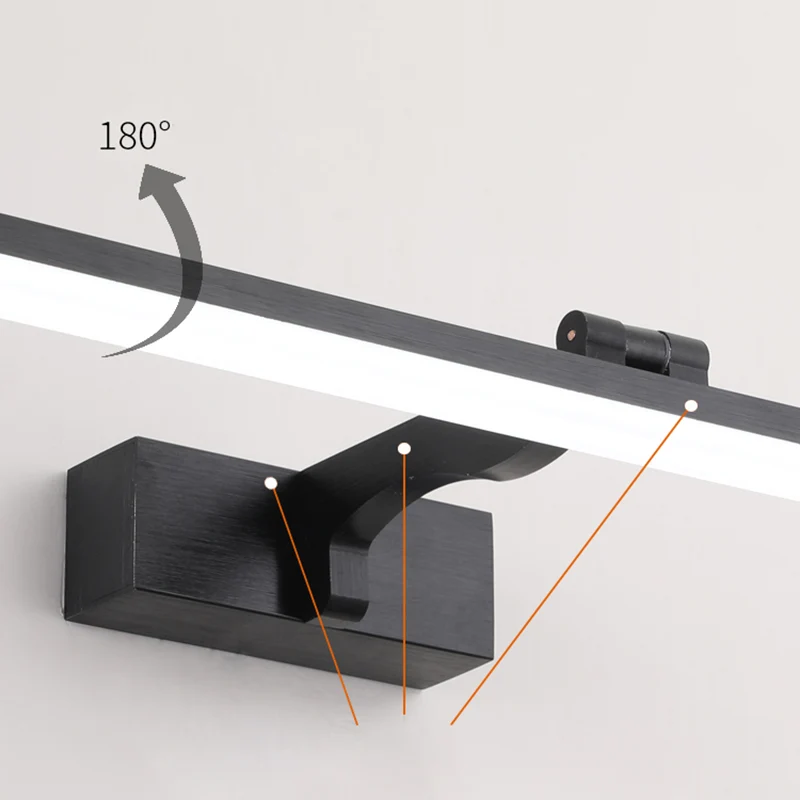 Rechthoekige make-up wandverlichtingsarmaturen Scandinavische minimalistische stijl metalen enkele wastafellamp Clearhalo