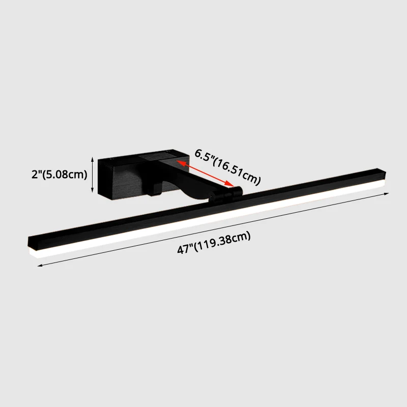 Rechthoekige make-up wandverlichtingsarmaturen Scandinavische minimalistische stijl metalen enkele wastafellamp Clearhalo