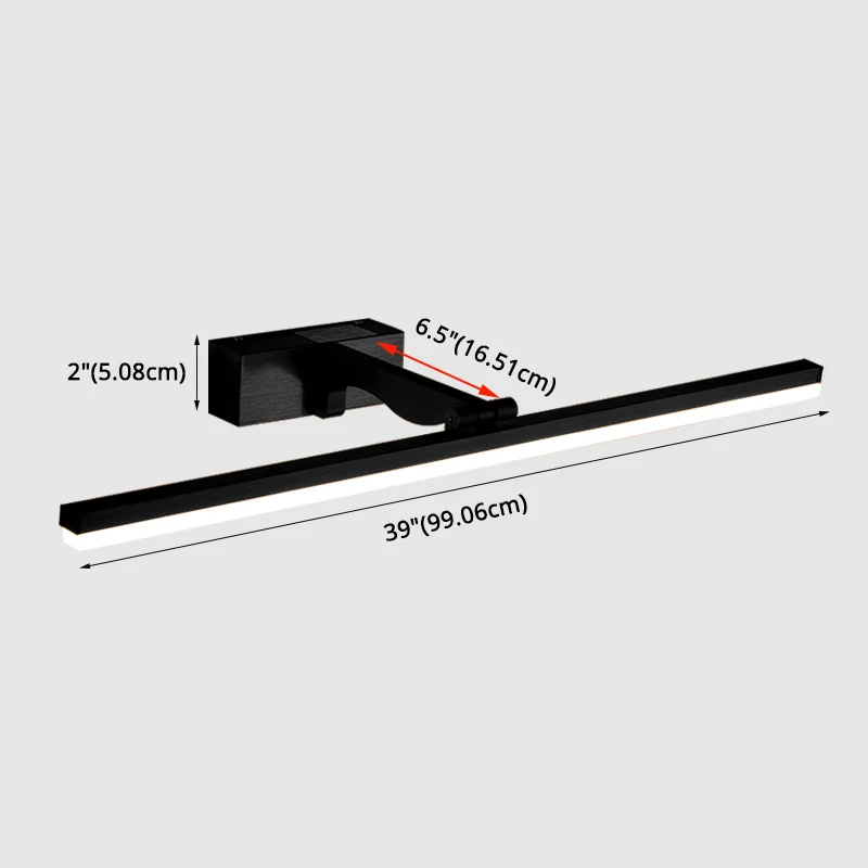 Rechthoekige make-up wandverlichtingsarmaturen Scandinavische minimalistische stijl metalen enkele wastafellamp Clearhalo
