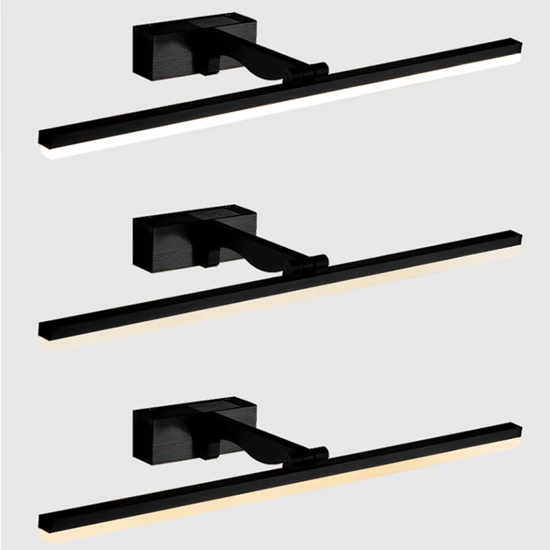Rechthoekige make-up wandverlichtingsarmaturen Scandinavische minimalistische stijl metalen enkele wastafellamp Clearhalo