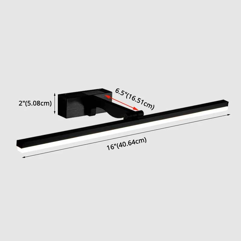 Rechthoekige make-up wandverlichtingsarmaturen Scandinavische minimalistische stijl metalen enkele wastafellamp Clearhalo
