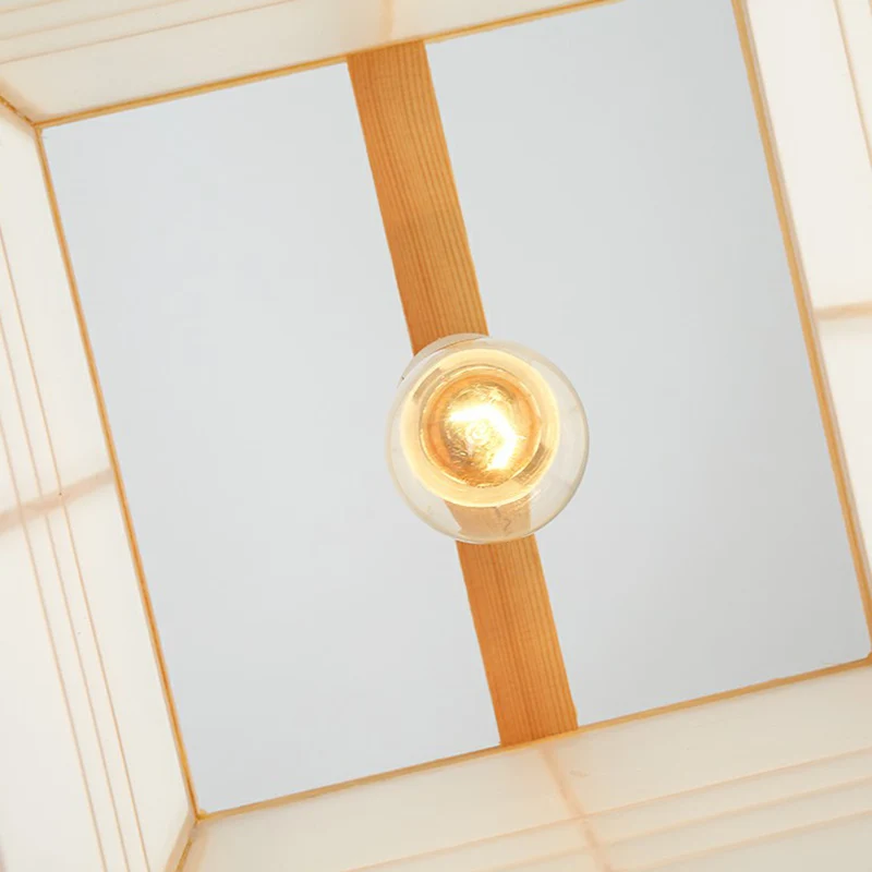 Rechthoekige Sushi House hanglamp Houten 1-lichts hanglamp Japanse stijl beige Clearhalo