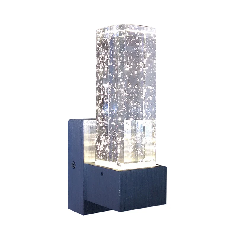 Rechthoekige wandkandelaar Verlichting modernisme Helder bubbelkristal LED slaapkamer wandgemonteerd lichtarmatuur warm/wi...