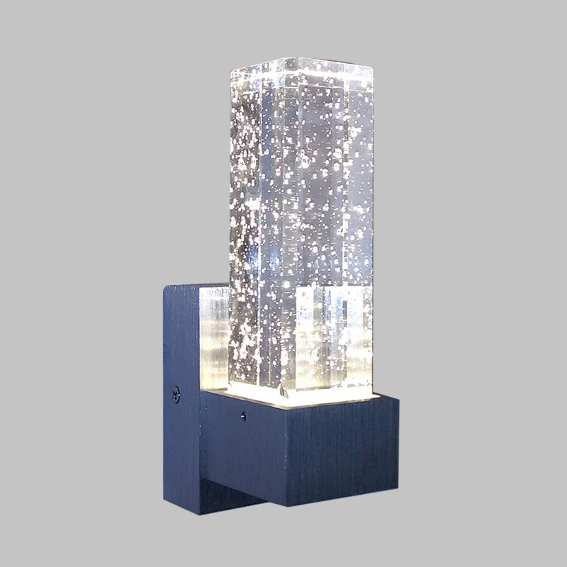 Rechthoekige wandkandelaar Verlichting modernisme Helder bubbelkristal LED slaapkamer wandgemonteerd lichtarmatuur warm/wi...