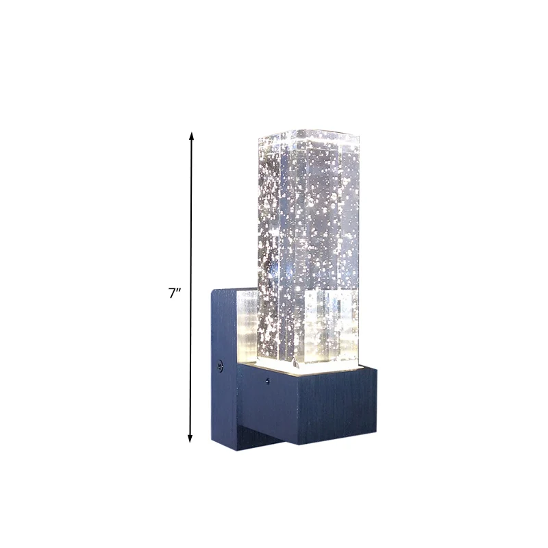Rechthoekige wandkandelaar Verlichting modernisme Helder bubbelkristal LED slaapkamer wandgemonteerd lichtarmatuur warm/wi...
