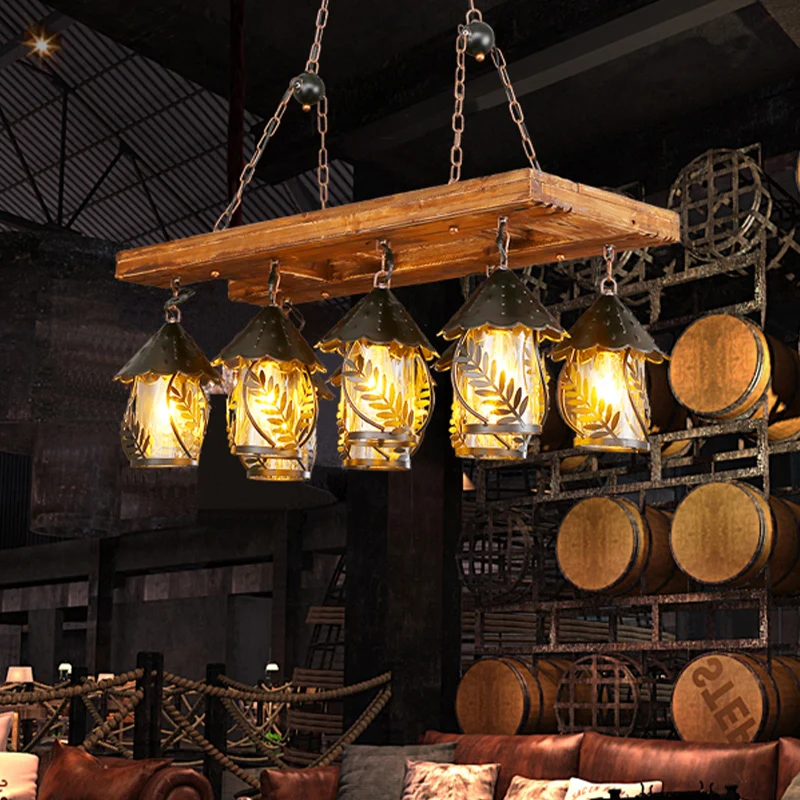 Rechthoekige witte stof/helder glas eiland hanglamp Vintage 8-lichts restaurant kroonluchterlamp zwart Clearhalo