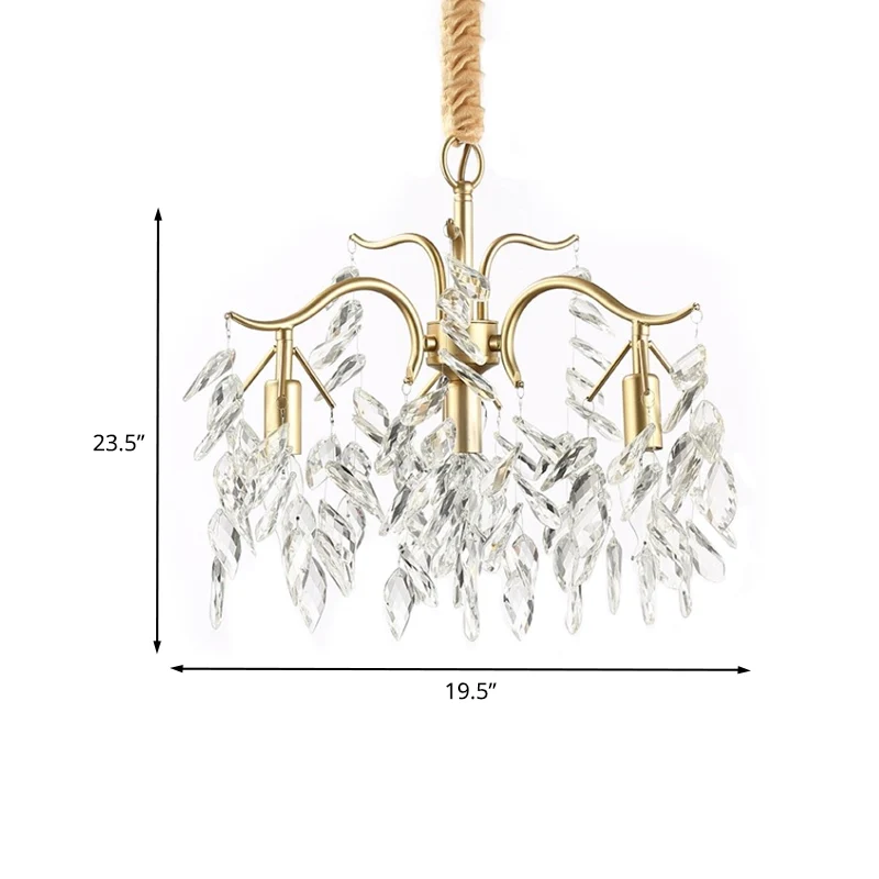 Regendruppel kristallen plafondkroonluchter traditionalisme 4 hoofden woonkamer naar beneden verlichting goud Clearhalo