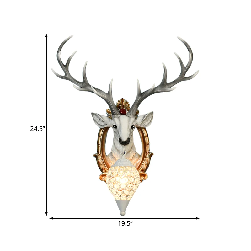 Regendruppel-sconce met één lamp, gerasterd, wit/geel kristal, wandgemonteerde lamp met harshert, 19,5"/24,5" breed Clearhalo
