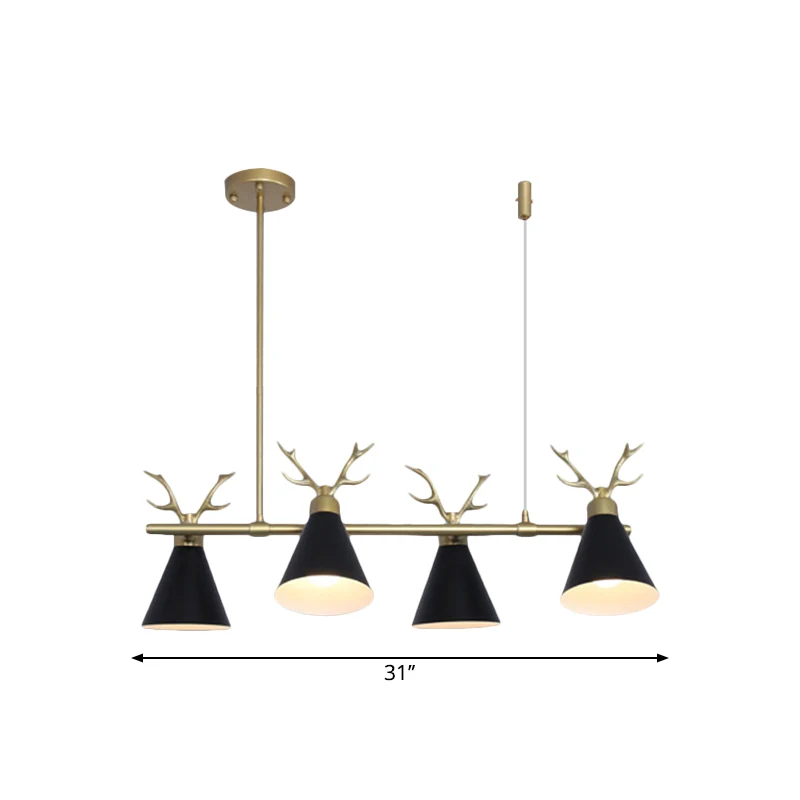 Restaurant Antler Design Island Lighting Metalen drievoudige licht Scandinavische zwart/grijs/witte kroonluchter Clearhalo
