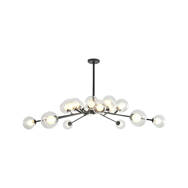 Restaurant Hotel Branch grote kroonluchter metaal 15/18 lichts moderne zwart/gouden hanglamp Clearhalo