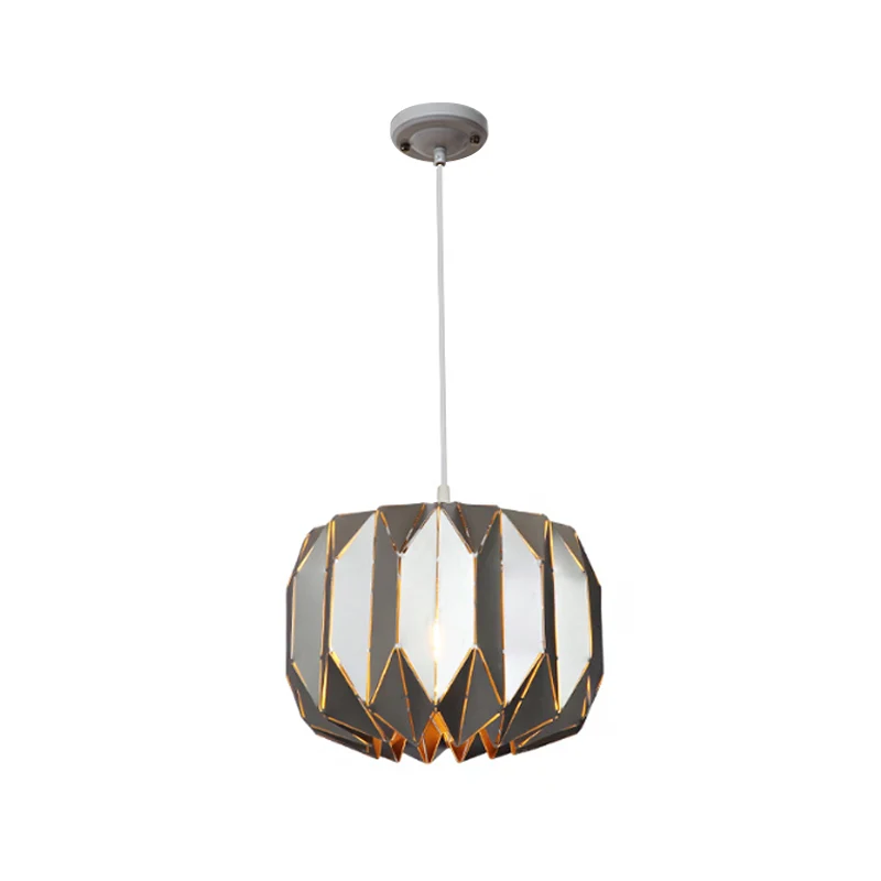 Restaurant Origami Hanglamp Metaal Eén Kop Eigentijds Zwart/Zilver Plafondhanger Clearhalo
